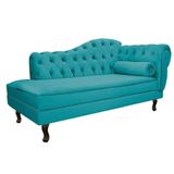 Recamier Diana 185cm Lado Esquerdo Suede Azul Turquesa