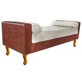 Recamier Félix Solteiro 120cm Nozes E Linho Bege Doce Sonho
