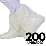200 Botas Polietileno C/elastico Impermeavel Branca Aradesc