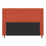 Cabeceira Estofada Dama 195 Cm King Size Com Botonê Suede Terracota