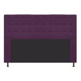 Cabeceira Estofada Dama 195 Cm King Size Com Botonê Roxo