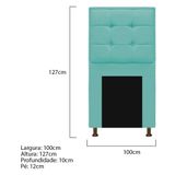 Cabeceira E Calçadeira Copenhague 100 Cm Solteiro Suede Azul Tiffany