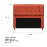 Cabeceira E Calçadeira 195 Cm King Size Suede Terracota
