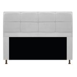 Cabeceira E Calçadeira Munique 140 Cm Casal Suede Branco