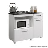 Balcão Para Cooktop 4 Bocas Violeta Kaiki Móveis Branco