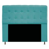 Cabeceira Estofada Mel 195cm King Size Suede Azul Turquesa