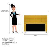 Cabeceira E Calçadeira Munique 160 Cm Queen Size Suede Amarelo
