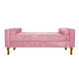 Recamier Baú Félix Solteiro 100cm Suede Rosa Bebê