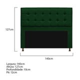 Cabeceira E Calçadeira Copenhague 140 Cm Casal Suede Verde