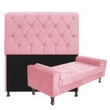 Kit Cabeceira Lady E Recamier Félix Suede Rosa Bebê