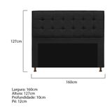 Cabeceira E Calçadeira Copenhague 160 Cm Queen Size Suede Preto