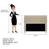 Cabeceira E Calçadeira Munique 195 Cm King Size Corano Bege