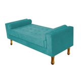 Recamier Baú Félix King Size 195cm Suede Turquesa Doce Sonho
