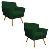 Kit 02 Poltronas Laura Palito Mel Suede Verde