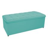 Calçadeira Copenhague 160 Cm Queen Size Suede Azul Tiffany