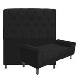 Kit Cabeceira Lady Recamier Félix 90cm Preto