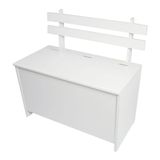 Caixa De Lenha Com Encosto Branco Completa Moveis