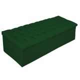 Calçadeira Baú Estofada Mel 160 Cm Queen Size Suede Verde