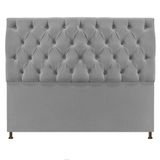 Cabeceira Sofia 195 Cm King Size Suede Cinza
