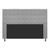 Cabeceira Estofada Dama 195 Cm King Size Com Botonê Cinza