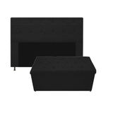 Kit Cabeceira E Calçadeira 195cm King Size Preto Adj Decor