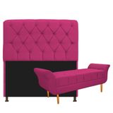 Kit Cabeceira Lady Recamier Ari 140cm Casal Pink