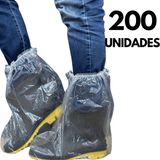 200 Botas Polietileno Com Elastico Impermeavel Transparente
