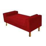 Recamier Baú Félix King Size 195cm Suede Vermelho Doce Sonho