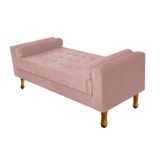 Recamier Baú Félix Solteiro 120cm Suede Rosê Doce Sonho