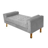 Recamier Baú Félix Solteiro 120cm Suede Cinza Doce Sonho