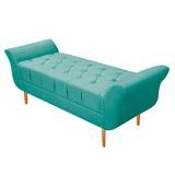 Recamier Estofado Ari 160 Cm Queen Azul Tiffany Doce Sonho