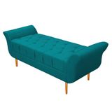 Recamier Estofado Ari 160 Cm Queen Suede Turquesa Doce Sonho