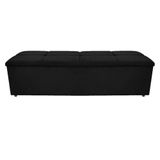 Calçadeira Munique 140 Cm Casal Suede Preto - Doce Sonho Móveis