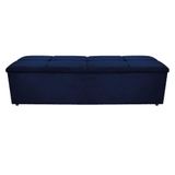 Calçadeira Munique 160 Cm Queen Size Suede Azul Marinho - Doce Sonho Móveis