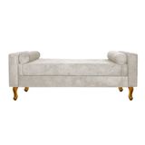 Recamier Baú Félix Solteiro 100cm Suede Bege