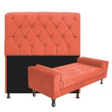 Kit Cabeceira Lady E Recamier Félix 140 Cm Casal Terracota