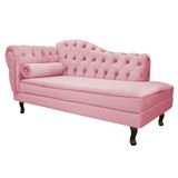 Recamier Diana 160cm Lado Direito Suede Rosa Bebê Doce Sonho