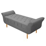 Recamier Ari 90 Cm Solteiro Suede Cinza