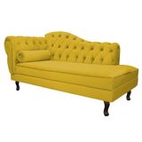 Recamier Diana 160cm Lado Direito Suede Amarelo