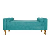 Recamier Baú Félix Solteiro 90cm Suede Azul Turquesa