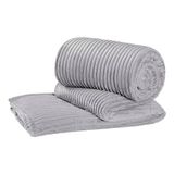 Cobertor Manta Moscou Casal Queen 2,40m X 2,20m Dupla Face Macio Premium - Cinza