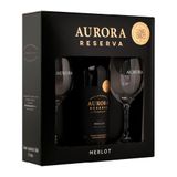 Vinho Aurora Reserva Merlot 750ml Com 2 Taças