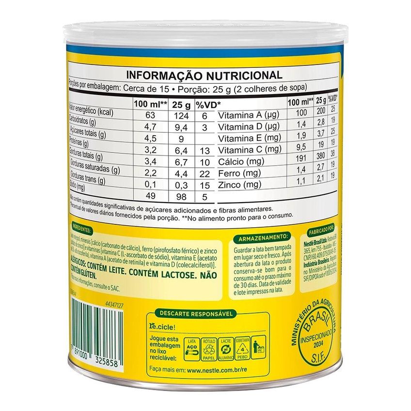 Leite Em Pó Ninho Integral Lata 380g - Embalagem Com 24 Unidades - imagem 5