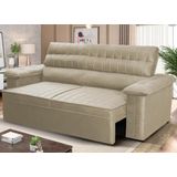 Sofá Retrátil Reclinável 2 Lugares Com Molas 1,50m Quantum Suede Velut Bege - King House