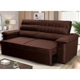 Sofá Retrátil Reclinável 2 Lugares Com Molas 1,50m Quantum Suede Velut Marrom - King House