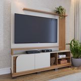 Home Theater 2 Portas Para Tv&#39;s Até 75" Jurerê - Off White Matte / Freijó