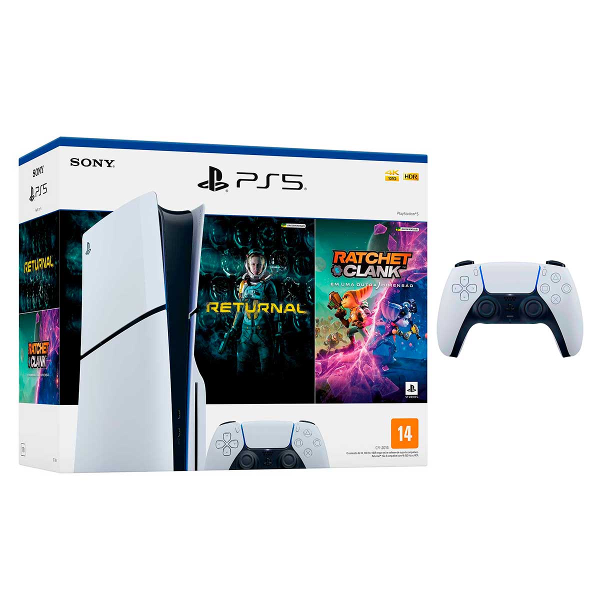 Console PlayStation®5 Slim com 2 Jogos + Controle sem Fio DualSense Sony