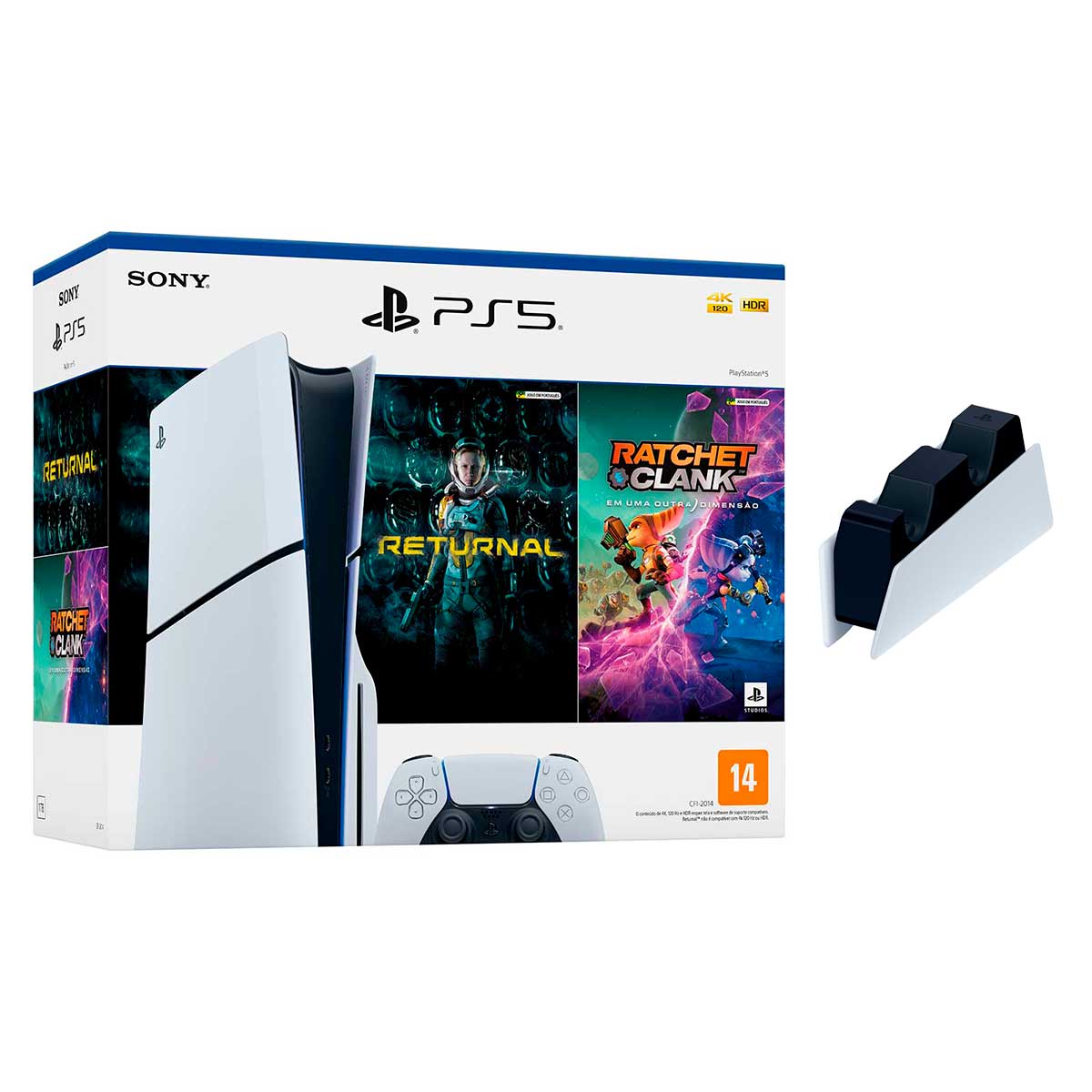 Console PlayStation5 Slim com 2 Jogos + Base de Carregamento do DualSense™