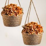 18 Mini Buquês De Flores Artificiais 26x22 Hortênsia Permanente Realistas Para Decoração Refinada