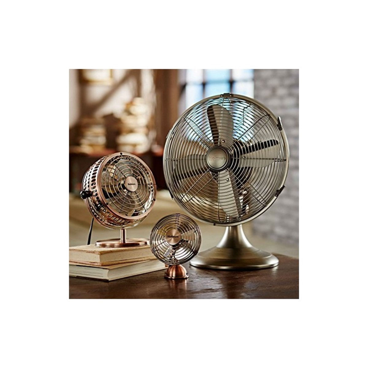 HOLMES Ventilador de Mesa Heritage, Retrô, Cobre 110V - Carrefour